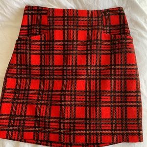 Gianni Bini Red Plaid Skirt